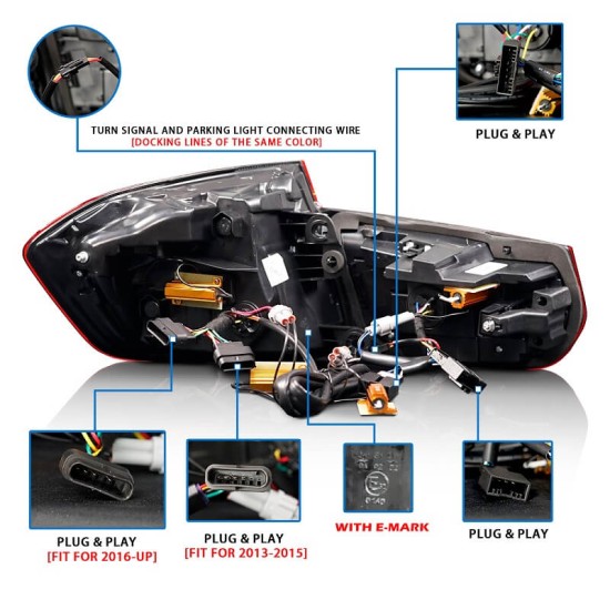 Πισινά Φανάρια Set Για Bmw 3 F30 11-18 Sedan M4 Look OLed Dynamic Start Up Κόκκινο/Crystal Vland