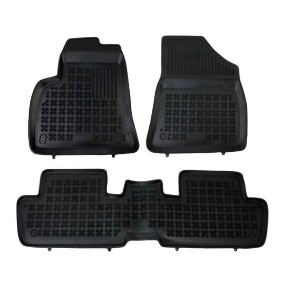 Πατάκια Σκαφάκια 3D Από Λάστιχο Για Peugeot 3008 2009-2016 Rezaw Plast 3 Τεμάχια Μαύρα