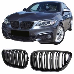 Καρδιές Μάσκας Για  Bmw 2 F22 / F23 14-16 M4 Look Με Διπλή Γρίλια Μαύρο Γυαλιστερό Με 2 Τεμάχια Καρδιές Μάσκας Για  Bmw 2 F22 / F23 14-16 M4 Look Με Διπλή Γρίλια Μαύρο Γυαλιστερό Με 2 Τεμάχια
