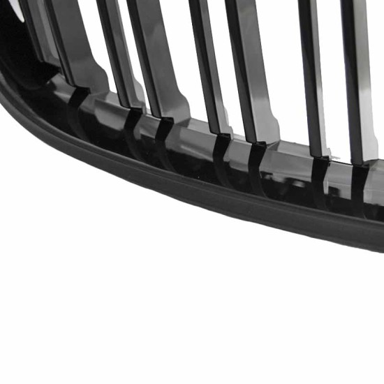 Καρδιές Μάσκας Για  Bmw 2 F22 / F23 14-16 M4 Look Με Διπλή Γρίλια Μαύρο Γυαλιστερό Με 2 Τεμάχια