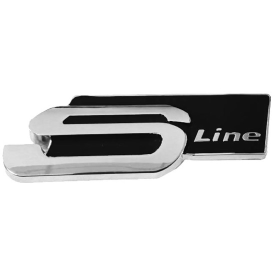 Αυτοκόλλητο 3D Σήμα S-Line Μαύρο / Ασημί 7cm 1 Τεμάχιο
