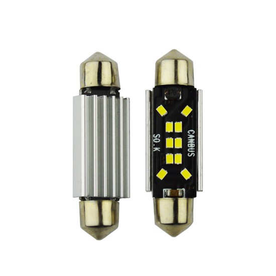 Λάμπες Led Σωληνωτές 41mm 10 Leds 12volt C5W Canbus Λευκό Φως Auto GS 600485 2 Τεμάχια 16947
