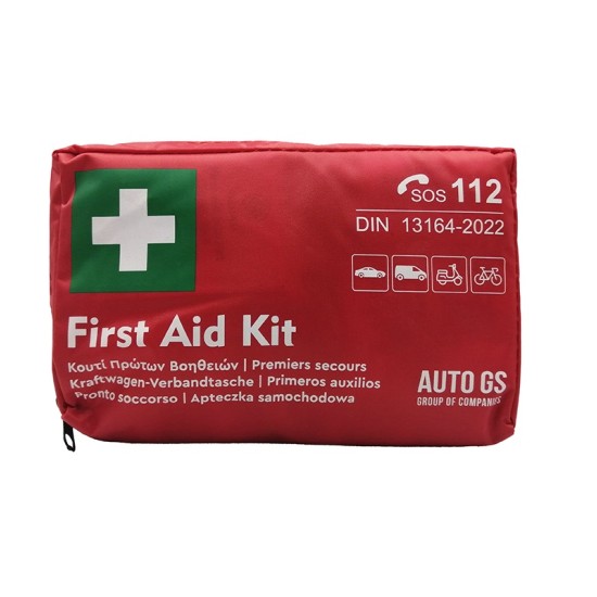 Φαρμακείο Πρώτων Βοηθειών Με Πιστοποίηση Din 13164 21.5 x12.5 x 6cm Auto GS Με 39 Είδη 18219