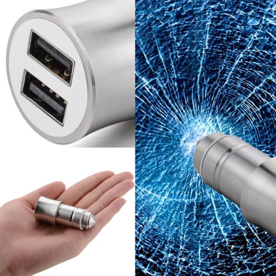 Φορτιστής Αναπτήρα Αυτοκινήτου Με 2 Θύρες Usb 2.1A/1A 12/24V Ασημί 99167
