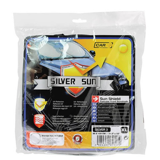 Ηλιοπροστασία Παρμπρίζ Εσωτερική Silver Sun X-Large 150 x80 cm 1 Τεμάχιο