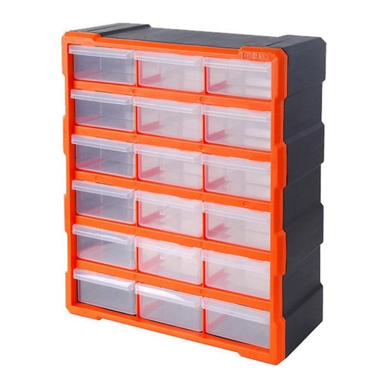 Συρταριέρα Εργαλείων Πλαστική / Κουτί Αποθήκευσης 18 Θέσεων Tactix 38.5x16x48.5cm 320634
