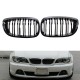 Καρδιές Μάσκας Για Bmw 3 E46 03-06 Coupe/Cabrio M4 Look Με Διπλή Γρίλια 4D Μαύρο Γυαλιστερό 2 Τεμάχια