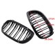 Καρδιές Μάσκας Για Bmw 3 E46 03-06 Coupe/Cabrio M4 Look Με Διπλή Γρίλια 4D Μαύρο Γυαλιστερό 2 Τεμάχια