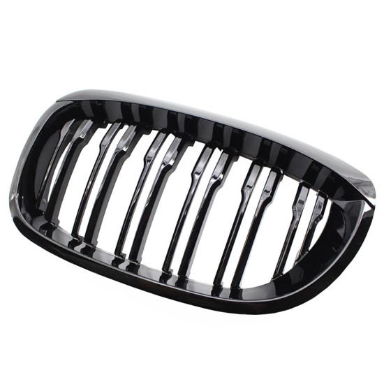 Καρδιές Μάσκας Για Bmw 3 E46 03-06 Coupe/Cabrio M4 Look Με Διπλή Γρίλια 4D Μαύρο Γυαλιστερό 2 Τεμάχια