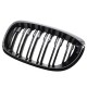 Καρδιές Μάσκας Για Bmw 3 E46 03-06 Coupe/Cabrio M4 Look Με Διπλή Γρίλια 4D Μαύρο Γυαλιστερό 2 Τεμάχια