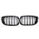 Καρδιές Μάσκας Για Bmw 3 E46 03-06 Coupe/Cabrio M4 Look Με Διπλή Γρίλια 4D Μαύρο Γυαλιστερό 2 Τεμάχια