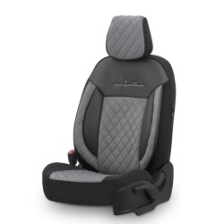 Καλύμματα Αυτοκινήτου Otom Comfortline VIP Design Universal Sued / Rachel / Δερματίνη Καπιτονέ Σετ Εμπρός / Πίσω 11 Τεμαχίων Μαύρο - Γκρι CMV-233