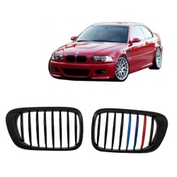 Καρδιές Μάσκας Για Bmw 3 E46 99-03 Coupe/Cabrio Tri-color / Μαύρο Γυαλιστερό Με 8 Γραμμές 2 Τεμάχια Καρδιές Μάσκας Για Bmw 3 E46 99-03 Coupe/Cabrio Tri-color / Μαύρο Γυαλιστερό Με 8 Γραμμές 2 Τεμάχια