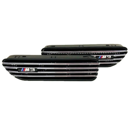Πλαϊνές Γρίλιες Φτερών Τύπου Bmw 3 E46 Με Σήμα M3 Universal Για Όλα Τα Μοντέλα 2 Τεμάχια