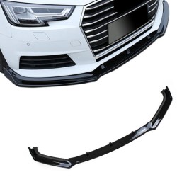 Μπροστινό Spoiler Για Audi A4 B9 15-19 Γυαλιστερό Μαύρο 3 Τεμάχια