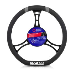 Κάλυμμα Τιμονιού Αυτοκινήτου Δερματίνη D-Type Μαύρο Με Γκρι Sparco Medium 37cm Κάλυμμα Τιμονιού Αυτοκινήτου Δερματίνη D-Type Μαύρο Με Γκρι Sparco Medium 37cm