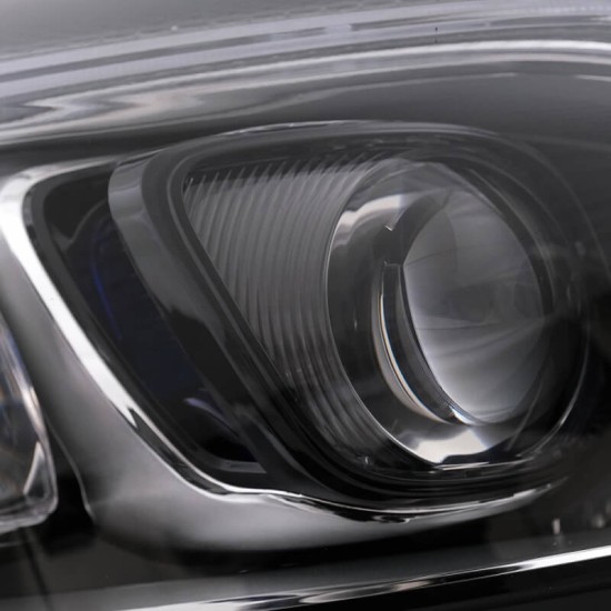 Μπροστινά Φανάρια Set Για Mercedes-Benz C-Class W205 14-18 DRL Full Led Multibeam Upgrade Από Αλογόνου Μαύρα Με Μοτέρ Carner