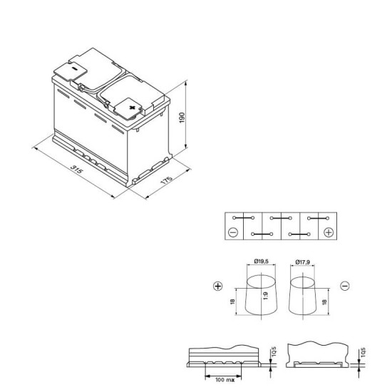 Μπαταρία Αυτοκινήτου 80Ah Δεξιά Bosch 800Α (ΕΝ) Start Stop AGM S5A11