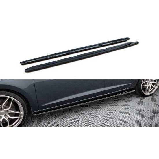 Πλαινά Μαρσπιέ Για Seat Leon mk3 2012-2019 Μασπιέ Γυαλιστερό Μαύρο Από Abs Πλαστικό 2 Τεμάχια
