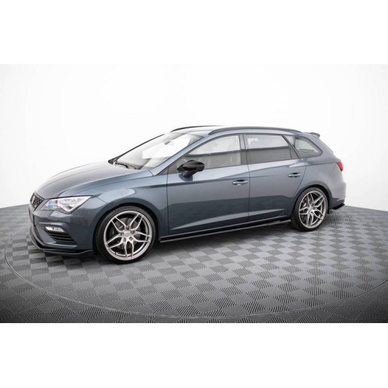 Πλαινά Μαρσπιέ Για Seat Leon mk3 2012-2019 Μασπιέ Γυαλιστερό Μαύρο Από Abs Πλαστικό 2 Τεμάχια