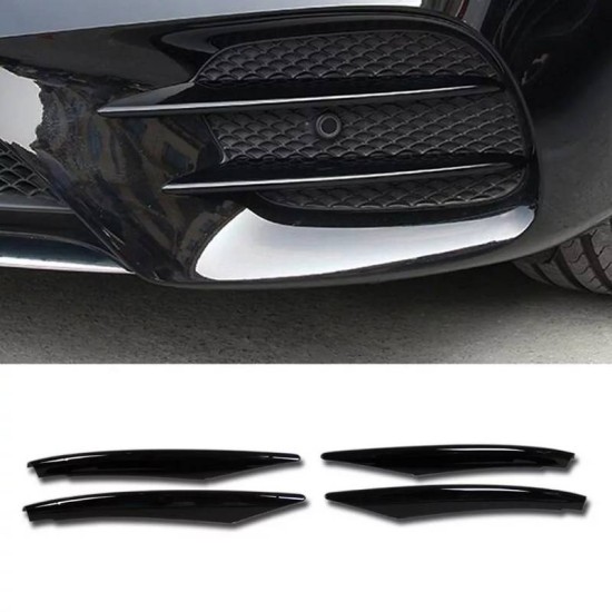 Τριμ Προφυλακτήρα Εμπρός Για Mercedes-Benz A-Class W177 19+ Μαύρο Γυαλιστερό Σετ 4 Τεμαχίων
