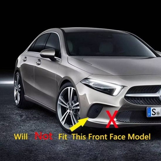Τριμ Προφυλακτήρα Εμπρός Για Mercedes-Benz A-Class W177 19+ Μαύρο Γυαλιστερό Σετ 4 Τεμαχίων