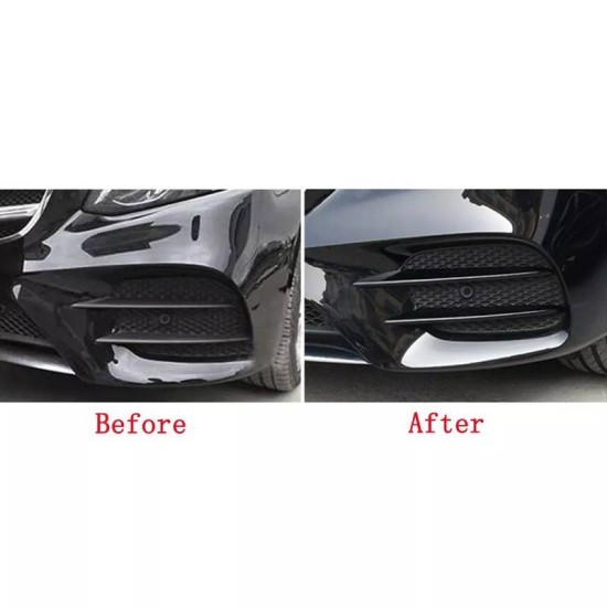 Τριμ Προφυλακτήρα Εμπρός Για Mercedes-Benz A-Class W177 19+ Μαύρο Γυαλιστερό Σετ 4 Τεμαχίων