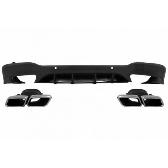 Diffuser Πίσω Προφυλακτήρα Για Mercedes-Benz GLC SUV X253 2015-2019 GLC63 Amg Look Για Amg Sport Line Προφυλακτήρες Σετ Με Μπούκες Χρωμίου