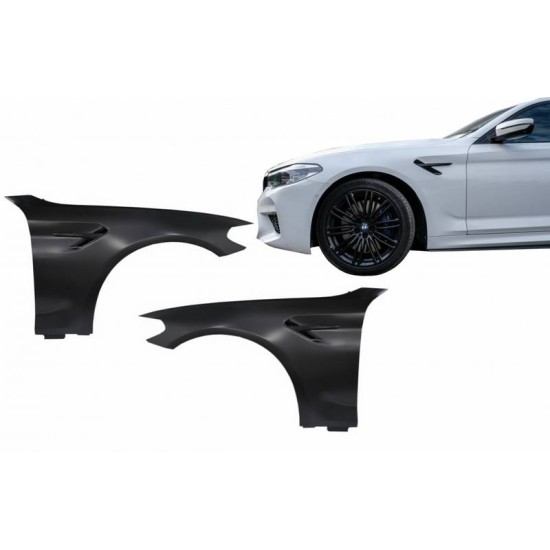 Μπροστινά Φτερά Για BMW Σειρά 5 G30 G31 G38 (2017-) Limousine Touring Black M5 Design 2 Τεμάχια