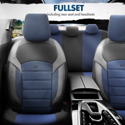 Καλύμματα Αυτοκινήτου Otom "Nova" Universal Ύφασμα Jacquard / Δερματίνη Σετ Εμπρός / Πίσω 11 Τεμαχίων Μπλε / Μαύρο ΝΟV-3304