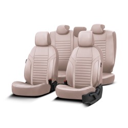 Καλύμματα Αυτοκινήτου Otom Coral Design Universal Full Δερματίνη Σετ Εμπρός / Πίσω 11 Τεμαχίων Μπεζ CRΑL-102