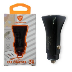 Φορτιστής Αναπτήρα Αυτοκινήτου Technovo TN-B010 Με 1 Θύρα USB Και 1 Θύρα USB-C 3A 12-24V Μαύρο 1 Τεμάχιο