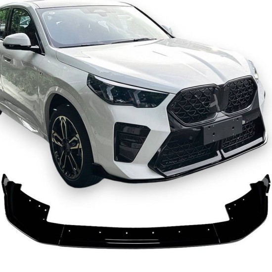 Μπροστινό Spoiler Για Bmw X1 U11 2022+ M-Packet Γυαλιστερό Μαύρο 3 Τεμάχια