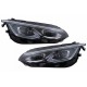 Μπροστινά Φανάρια Set Για Vw Golf VIII (8) 19-24 R Look DRL & Dynamic Φλας Μαύρα Με Χρώμιο Με Μοτέρ Carner