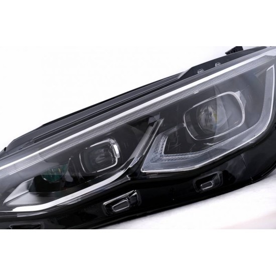 Μπροστινά Φανάρια Set Για Vw Golf VIII (8) 19-24 R Look DRL & Dynamic Φλας Μαύρα Με Χρώμιο Με Μοτέρ Carner