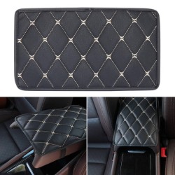 Μαξιλαράκι Τεμπέλη / Κονσόλας Χειροφρένου Από Δερματίνη Μαύρο Με Άσπρη Ραφή 1 Τεμάχιο