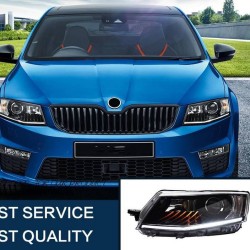 Μπροστινά Φανάρια Set Για Skoda Octavia mk3 2014-2017 DRL Μαύρα Carner