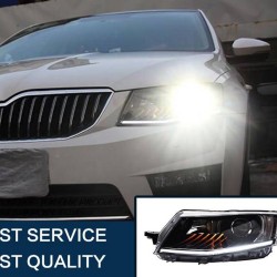 Μπροστινά Φανάρια Set Για Skoda Octavia mk3 2014-2017 DRL Μαύρα Carner Μπροστινά Φανάρια Set Για Skoda Octavia mk3 2014-2017 DRL Μαύρα Carner