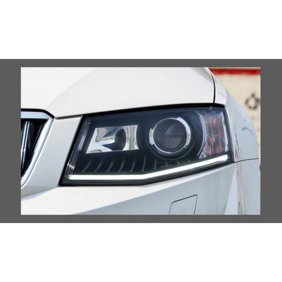 Μπροστινά Φανάρια Set Για Skoda Octavia mk3 2014-2017 DRL Μαύρα Carner