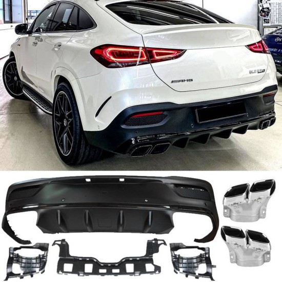 Diffuser Πίσω Προφυλακτήρα Για Mercedes-Benz GLE Coupe C167 SUV 2019+ Amg Look Για Amg Sport Line Προφυλακτήρες Σετ Με Μπούκες Χρωμίου Diffuser Πίσω Προφυλακτήρα Για Mercedes-Benz GLE Coupe C167 SUV 2019+ Amg Look Για Amg Sport Line Προφυλακτήρες Σετ Με Μπούκες Χρωμίου