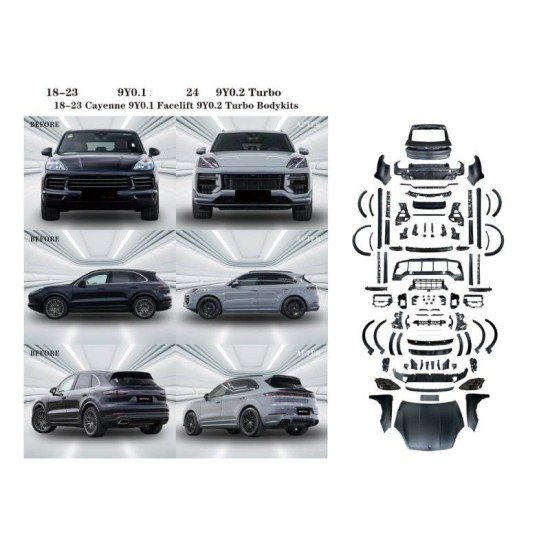 Body Kit Για Porsche Cayenne 9Y0.1 2018-2023 Upgrade σε 2024+  9Y0.2 Turbo GT Look