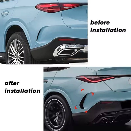 Πλαινά Πτερύγια Πισινού Προφυλακτήρα Για Mercedes-Benz GLC C254 2023+ Coupe Με Amg Line Προφυλακτήρα Γυαλιστερό Μαύρο 2 Τεμάχια