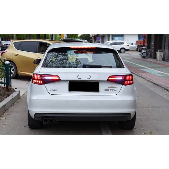 Πισινά Φανάρια Set Για Audi A3 8V 2013-2019 Sportback Led Bar Κόκκινο/Φιμέ