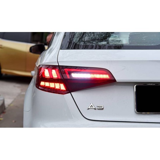 Πισινά Φανάρια Set Για Audi A3 8V 2013-2019 Sportback Led Bar Κόκκινο/Φιμέ