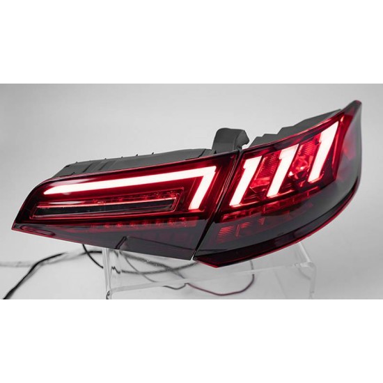 Πισινά Φανάρια Set Για Audi A3 8V 2013-2019 Sportback Led Bar Κόκκινο/Φιμέ