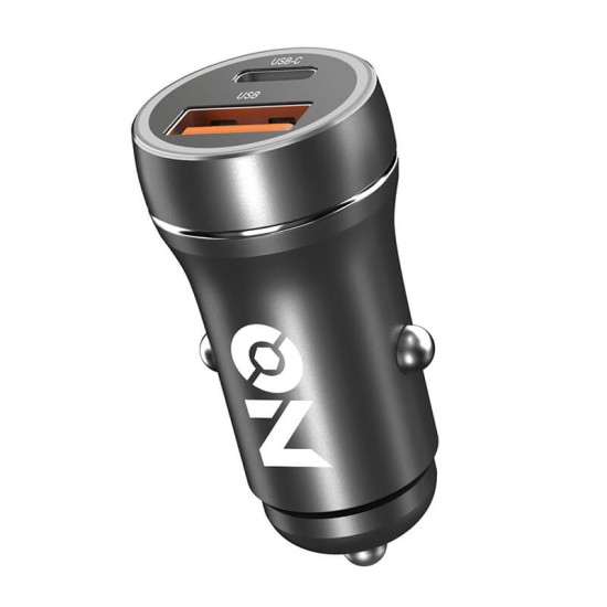 Φορτιστής Αναπτήρα Αυτοκινήτου Με 2 Θύρες Usb & USB-c 12-24V Μαύρος