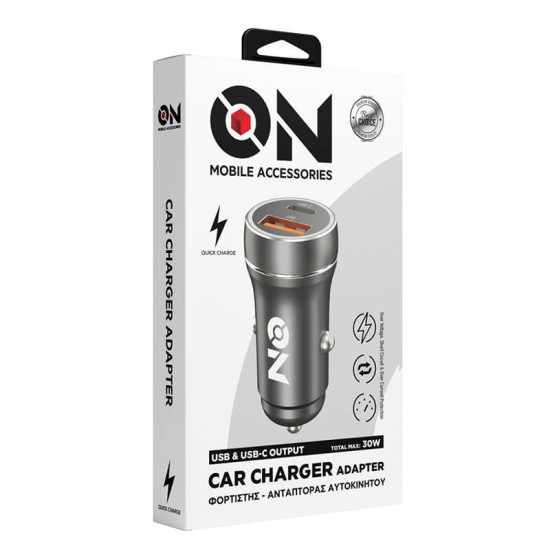 Φορτιστής Αναπτήρα Αυτοκινήτου Με 2 Θύρες Usb & USB-c 12-24V Μαύρος