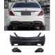 Πισινός Προφυλακτήρας Για Mercedes-Benz S-Class W222 Facelift 17-20 Amg S63 Look Black Edition Με Μαύρες Μπούκες
