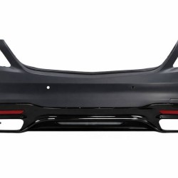 Πισινός Προφυλακτήρας Για Mercedes-Benz S-Class W222 Facelift 17-20 Amg S63 Look Black Edition Με Μαύρες Μπούκες