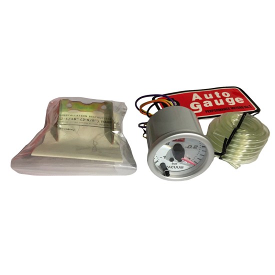 Όργανο Υποπίεσης Αέρα Vacuum Auto Gauge Λευκό 52mm Με 7 Χρώματα